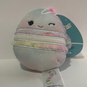 Squishmallows Official Kellytoy 3.5" Clip On Lizma the Macaron Plush Toy